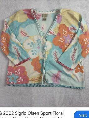 Floral Lightweight Cardigan in Pastel Blue, Peach & Cream